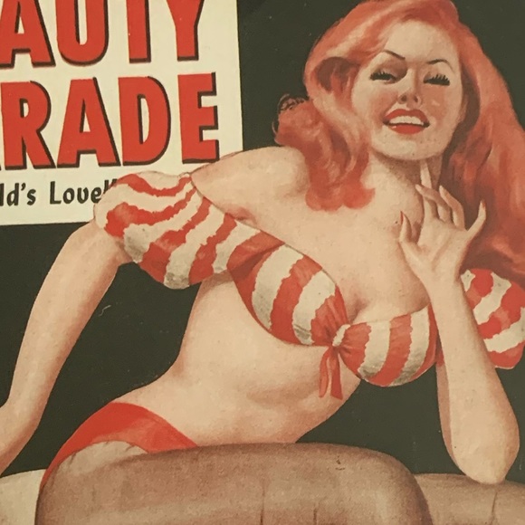 Red haired Beauty Parade Pinup print. 5x7 in 8x10 frame - Picture 2 of 7